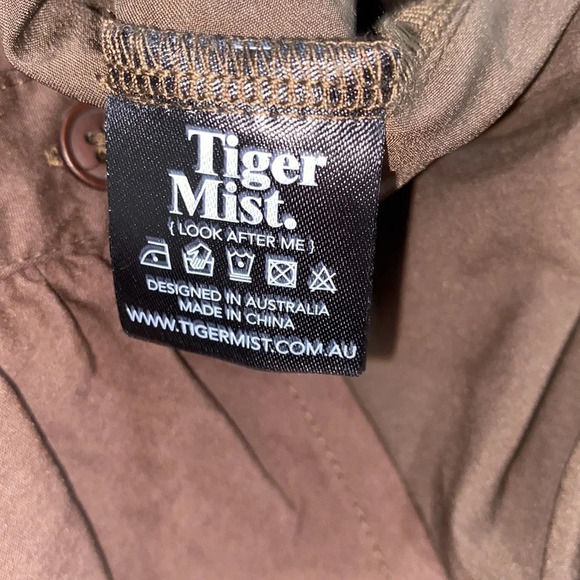 Tiger Mist. Brown shirt dress size xsmall new with tags - Picture 9 of 12